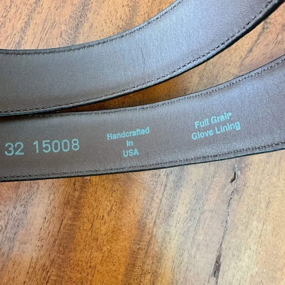 Onyx leather belt by Brighton. Black brown with silver buckles EUC SZ 32